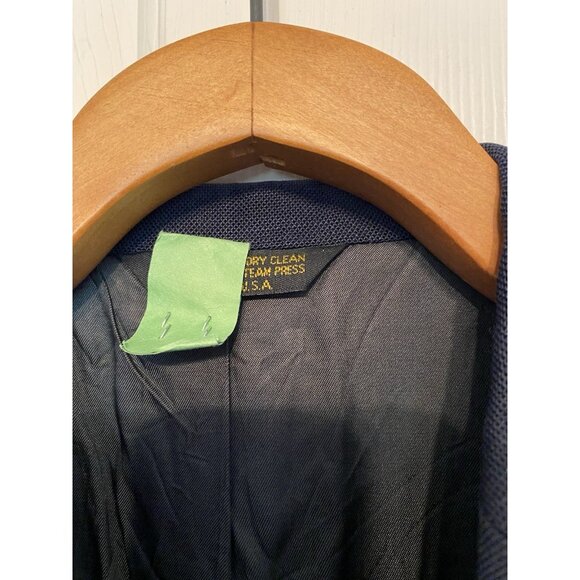 Adams Row Navy Blue Blazer Men's 39R Single Breasted 2 Button Vintage - Picture 10 of 10